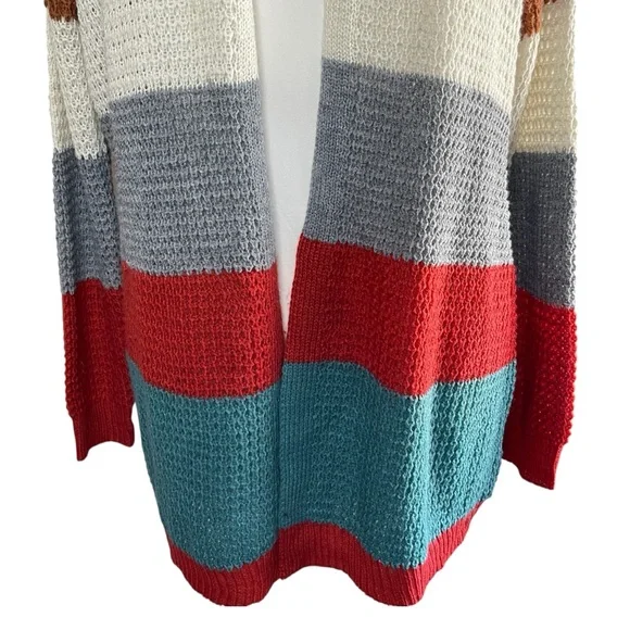 UMGEE Oversized Colorblock Open Front Cardigan, Medium - Picture 4 of 9